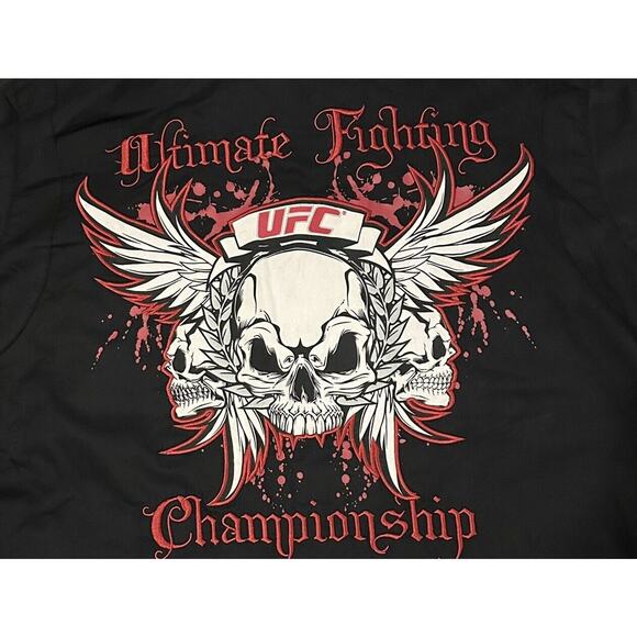 JH Design UFC Shirt Mens 2XL Black Short Sleeve MMA ~ SKULL/TRIBAL DESIGN - Picture 8 of 9